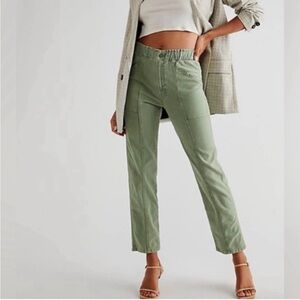 MOTHER The Springy Ankle Pants Jeans High Rise Straight Leg in Green Bay size 25